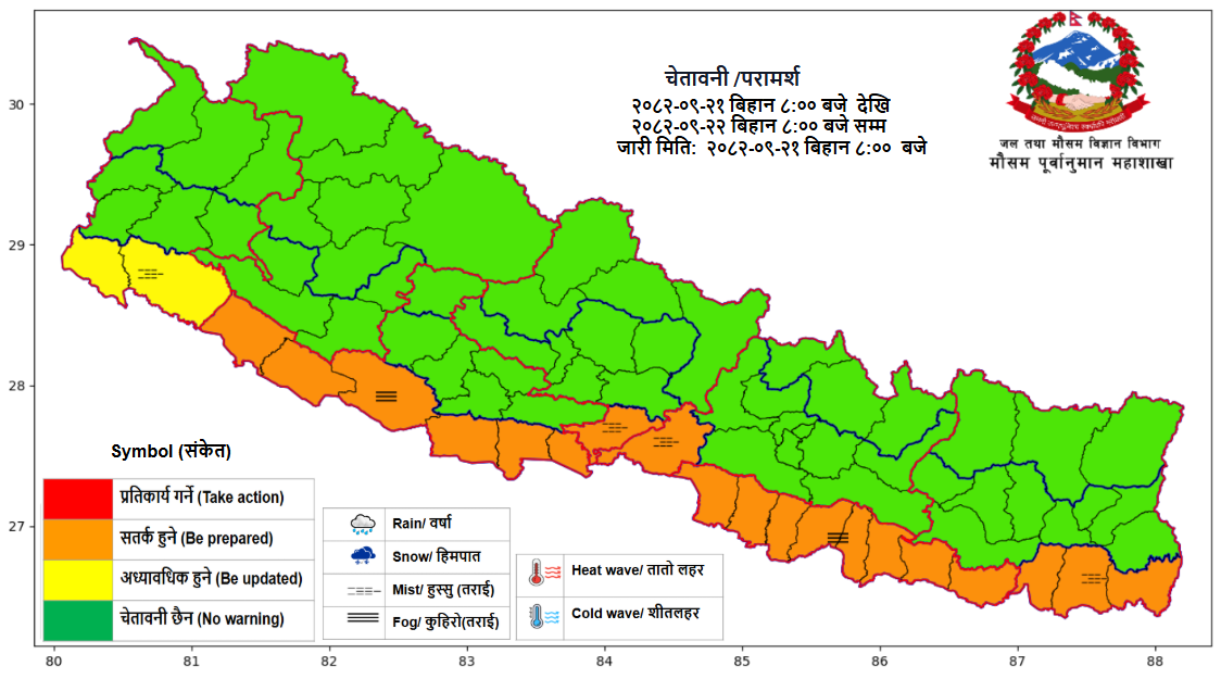 काठमाडौँसहित देशभर चिसो बढ्यो, न्यूनतम तापक्रम यस वर्षकै कम