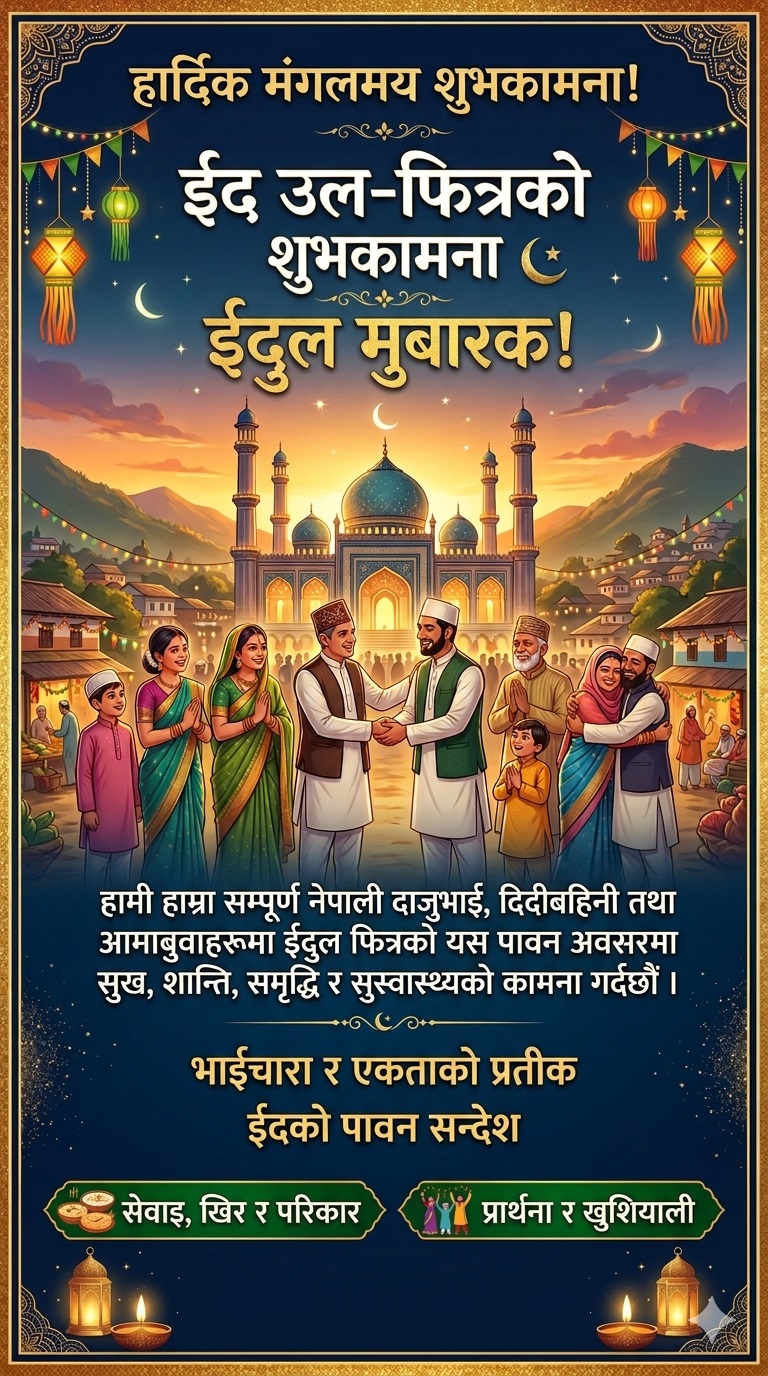 नेपालमा आज इद उल–फित्र: शान्ति, सद्भाव र सहअस्तित्वको सन्देश