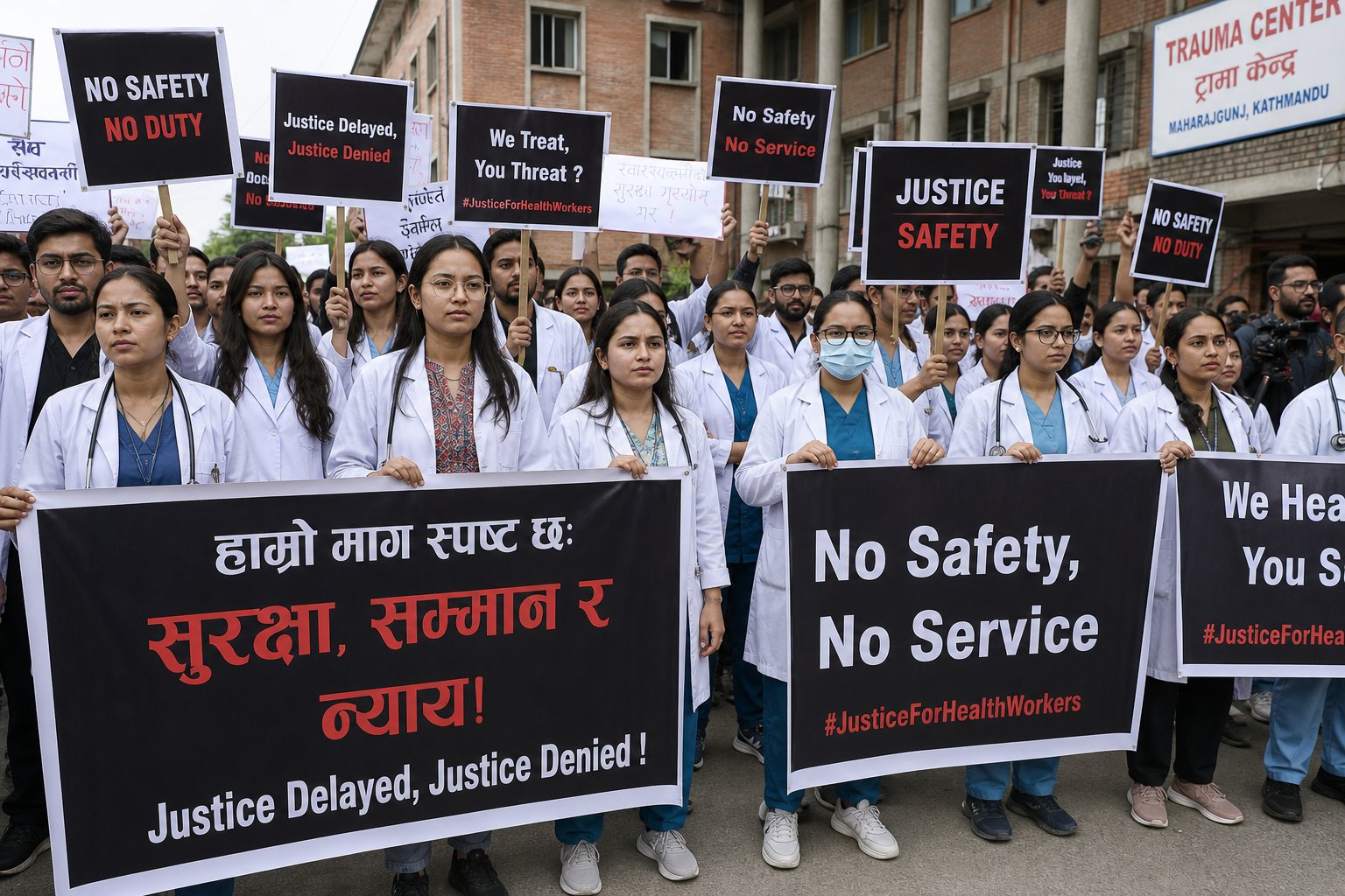 चिकित्सकमाथिको आक्रमणविरुद्ध देशव्यापी आन्दोलन : आपत्कालीनबाहेक स्वास्थ्य सेवा ठप्प